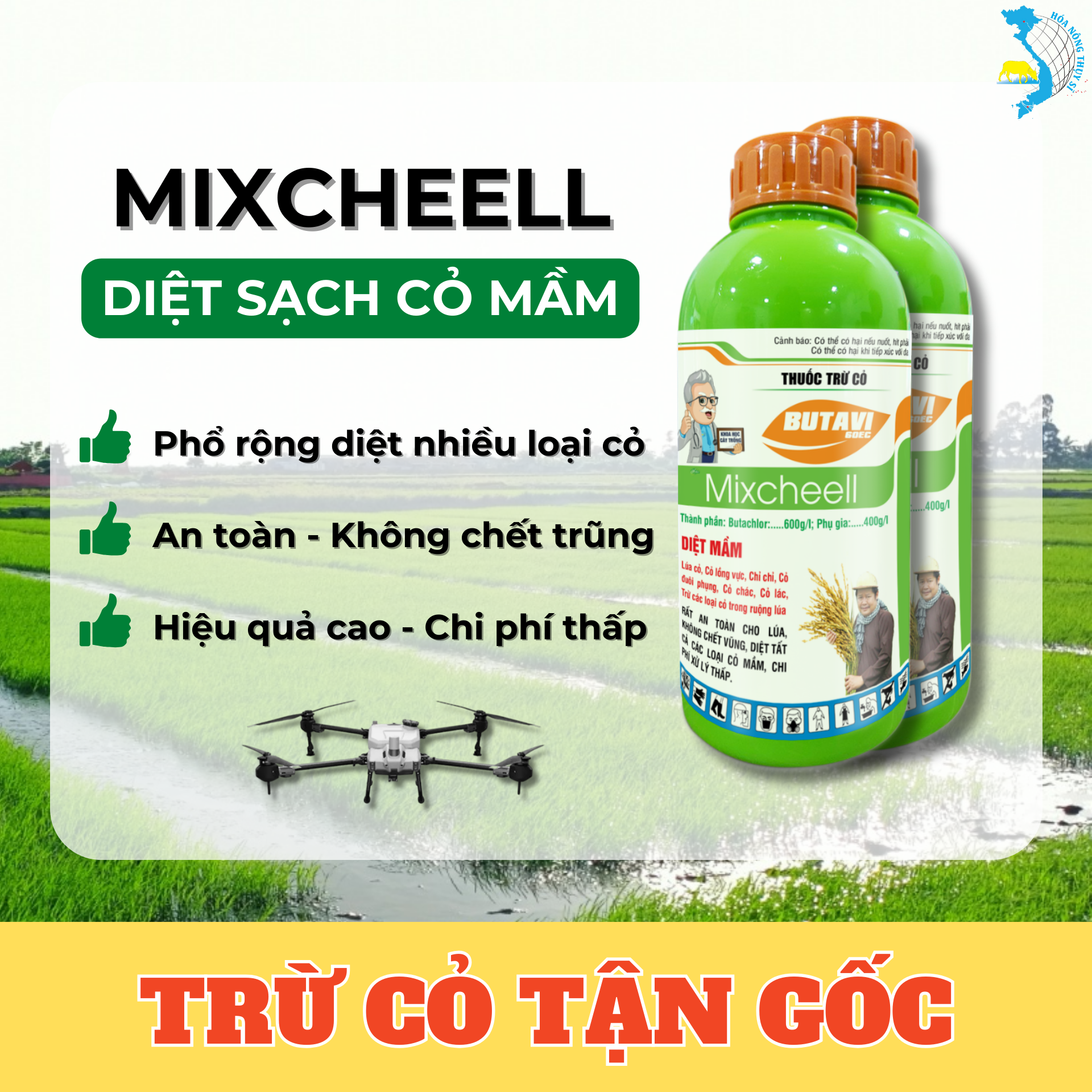 MIXCHEELL - GIẢI PHÁP DIỆT SẠCH CỎ MẦM