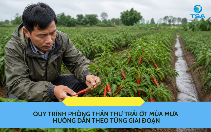 quy trình phòng thán thư trái ớt mùa mưa
