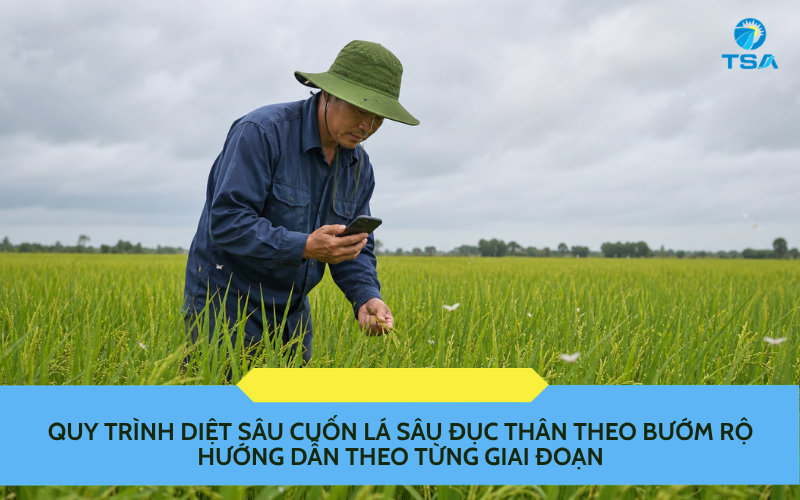 Quy trình diệt sâu cuốn lá sâu đục thân theo bướm rộ